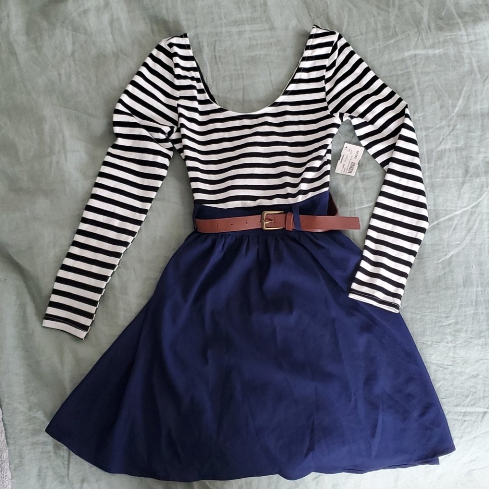 Ambiance Striped Dress with Belt
